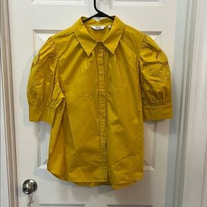 & Other Stories puff sleeves Yellow button down blouse 💛
